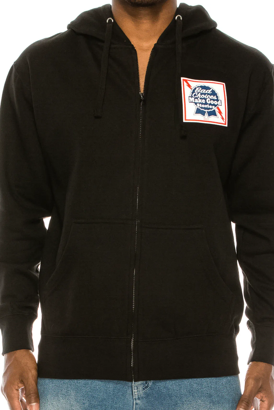 BAD CHOICES MAKE GOOD STORIES ZIP UP HOODIE