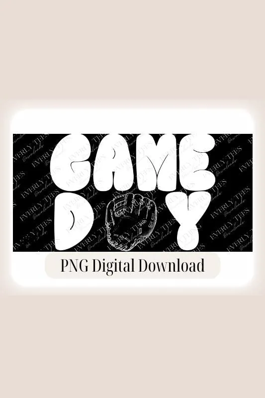 Baseball Game Day Glove Design PNG Download