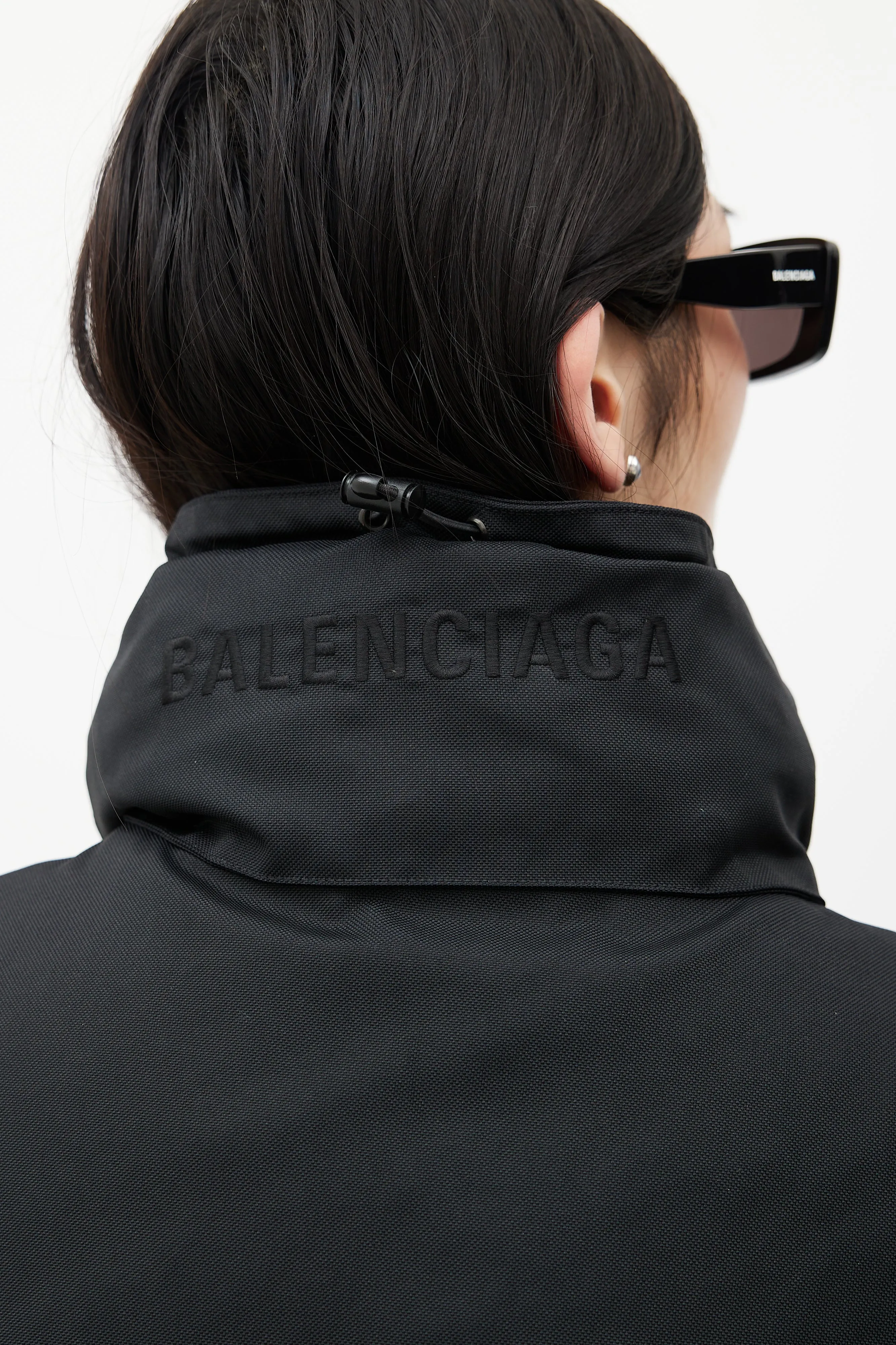 Black Upside Down Technical Hooded Jacket
