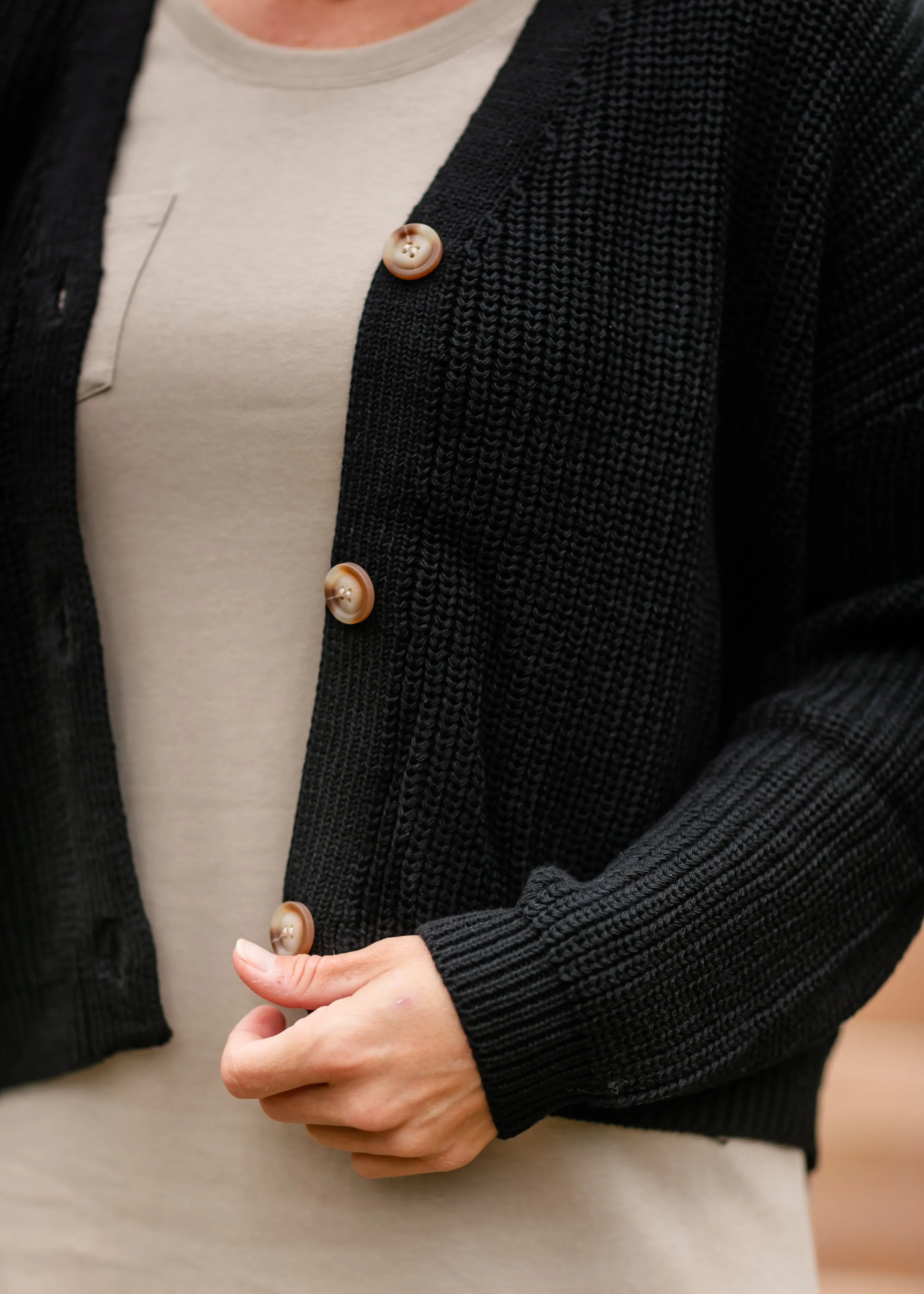 Button Up Black Cardigan