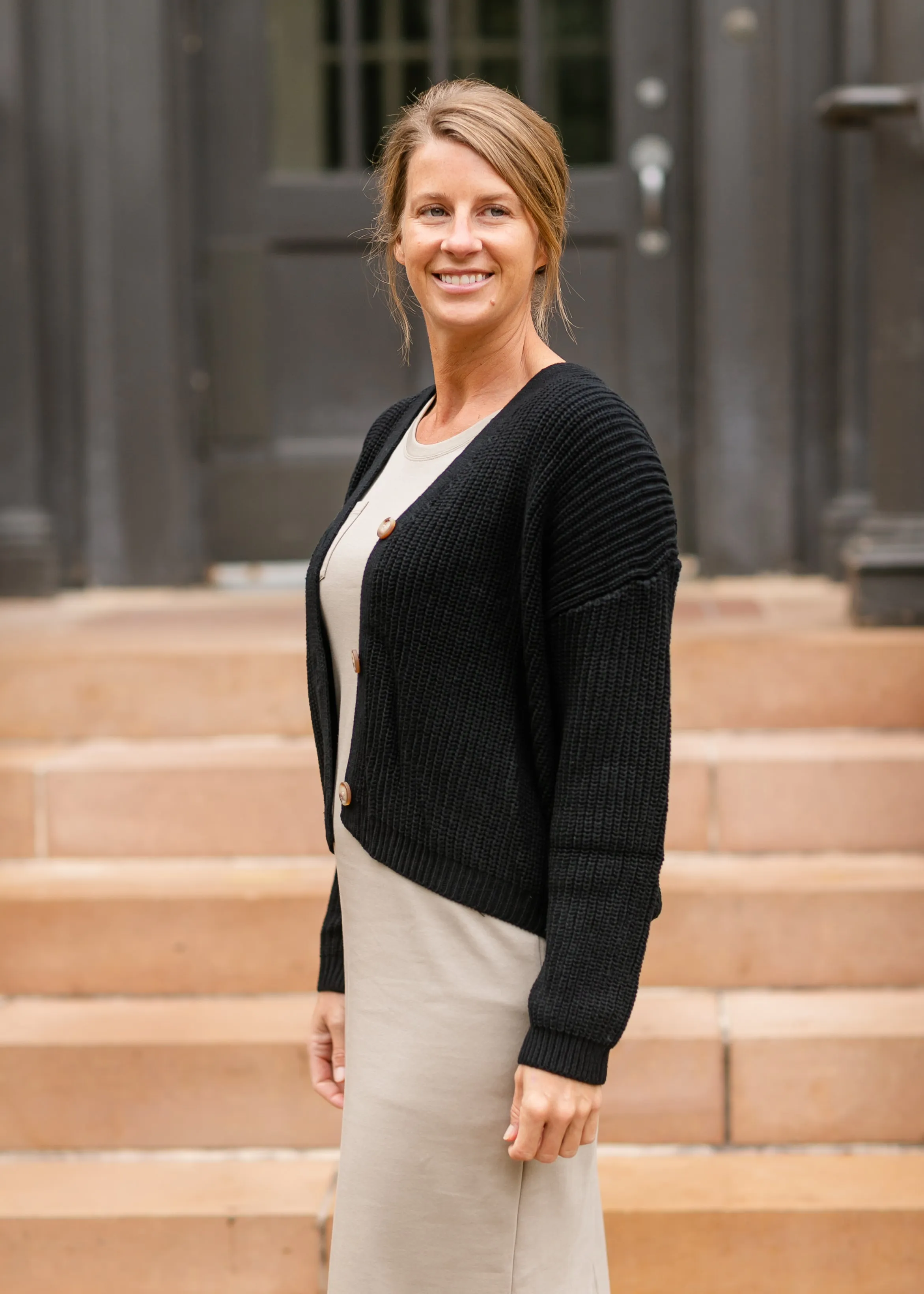 Button Up Black Cardigan