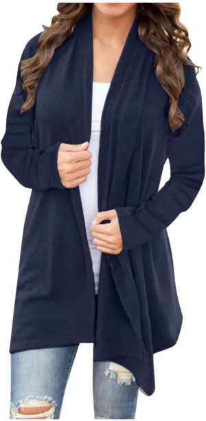 Cardigan Sweaters for Women, Casual Long Sleeve Open Front Solid Lightweight Cardigan Spring Oversized Soft Jackets