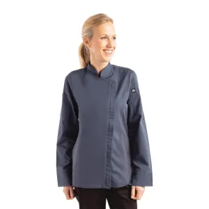 Chef Works Hartford Lightweight Zip Womens Chef Jacket Blue S - BB091-S