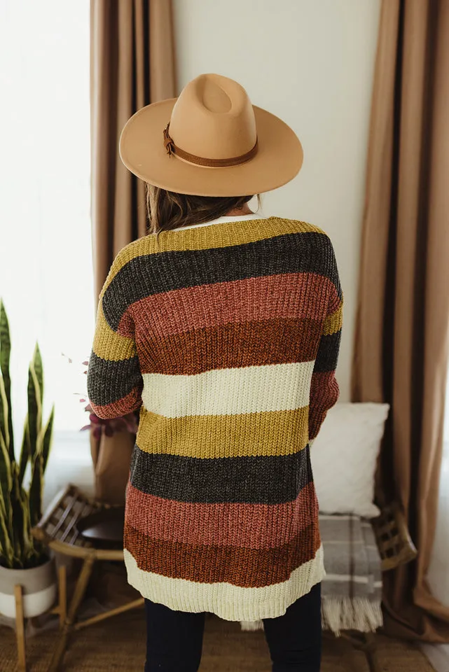 Colorblock Chenille Cardi