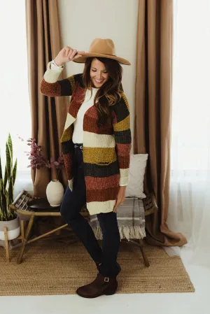 Colorblock Chenille Cardi