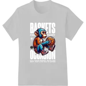 Colorful Cartoon Monkey Balling Out DTF Print Heat Transfer