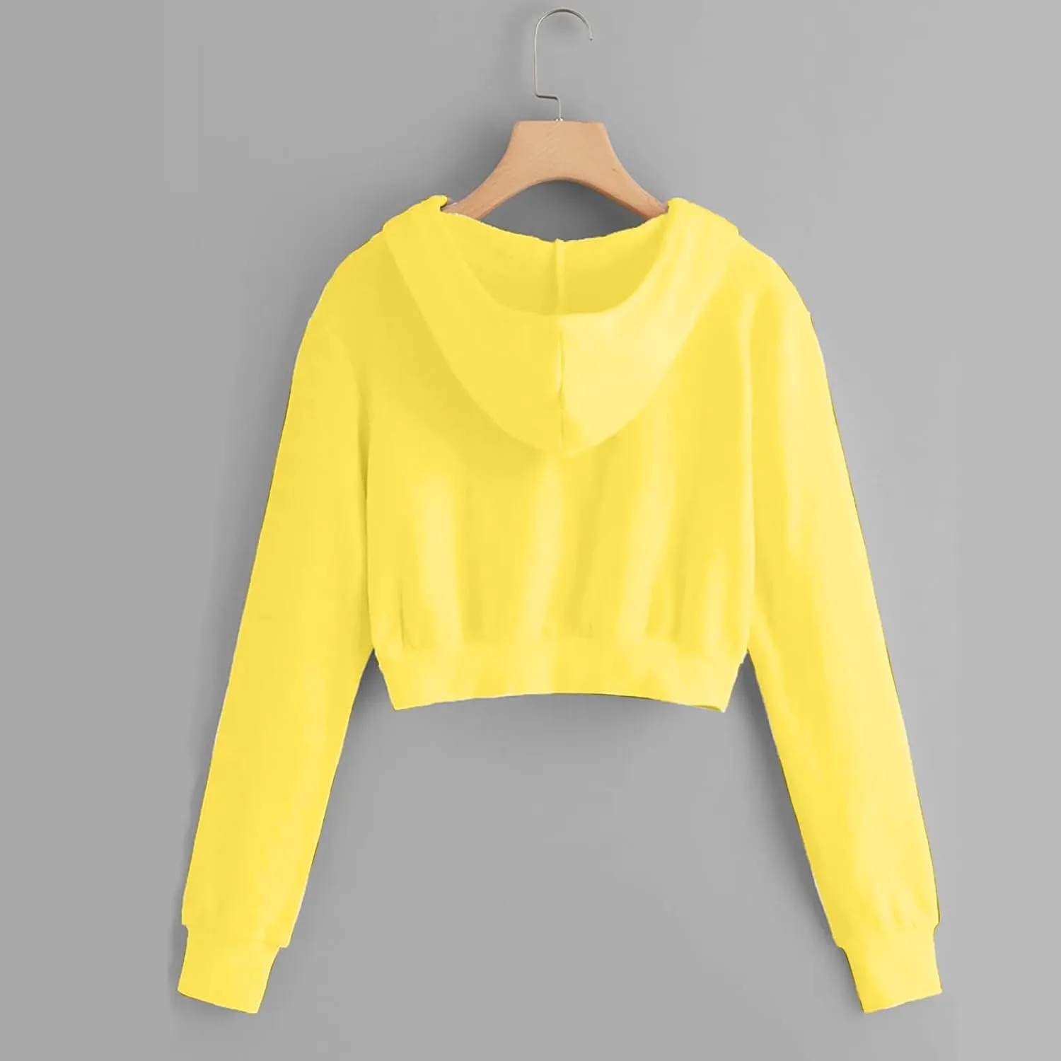 Cropped Hoodie for Women Fashion Zip Up Track Jackets Long Sleeve Athletic Sports Casual Sweatshirts with Pockets