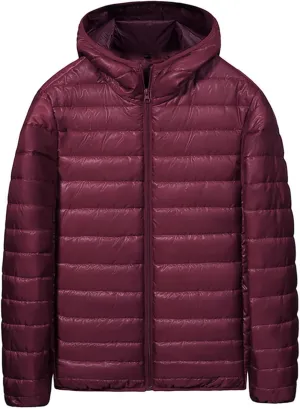 Dgoopd Lightweight Puffer Jacket Men Hooded Packable down Jacket Zip up Quilted Insulated Jackets Warm Winter Jackets
