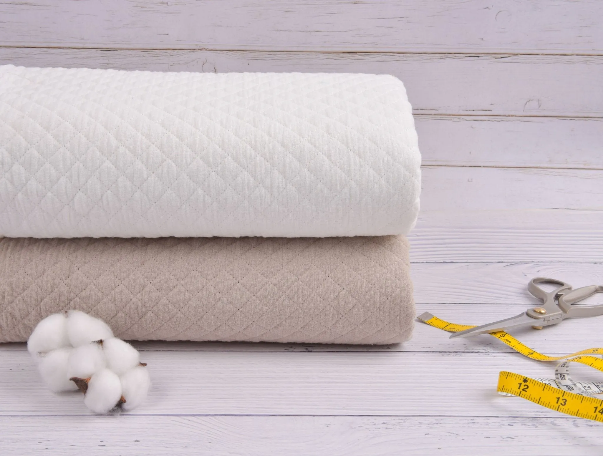 Diamond Quilted Double Gauze Insulated Embroidery