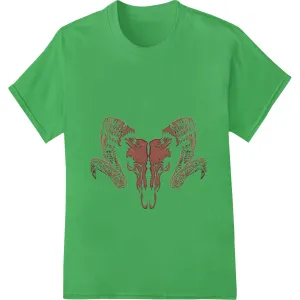 Edgy Ram Skull Vector Graphic for Bold DTF Prints
