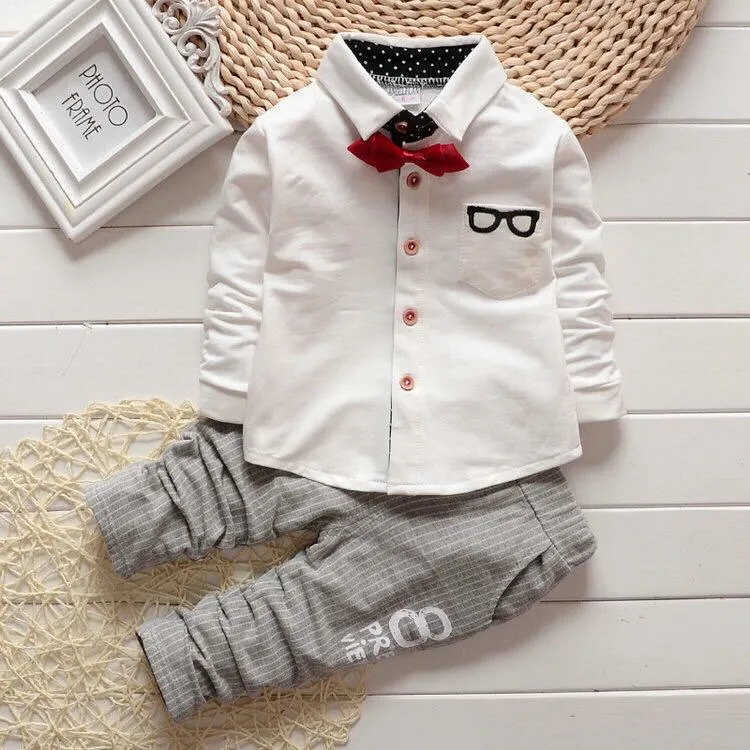 Fall Toddlers Bow-Tie Gentlemens Set