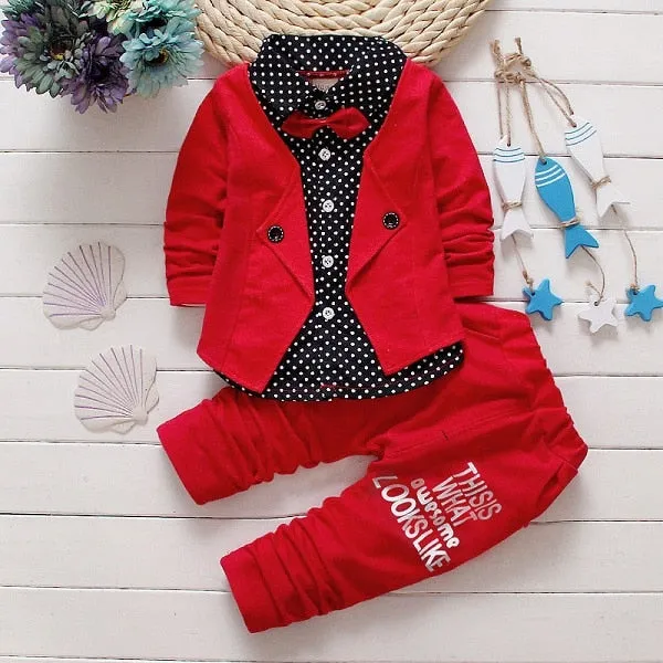 Fall Toddlers Bow-Tie Gentlemens Set