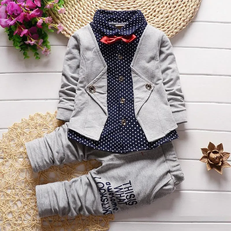 Fall Toddlers Bow-Tie Gentlemens Set