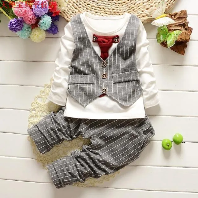 Fall Toddlers Bow-Tie Gentlemens Set