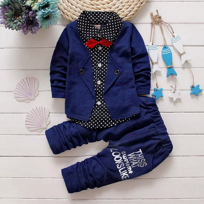 Fall Toddlers Bow-Tie Gentlemens Set