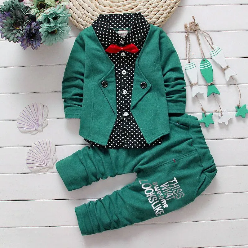 Fall Toddlers Bow-Tie Gentlemens Set