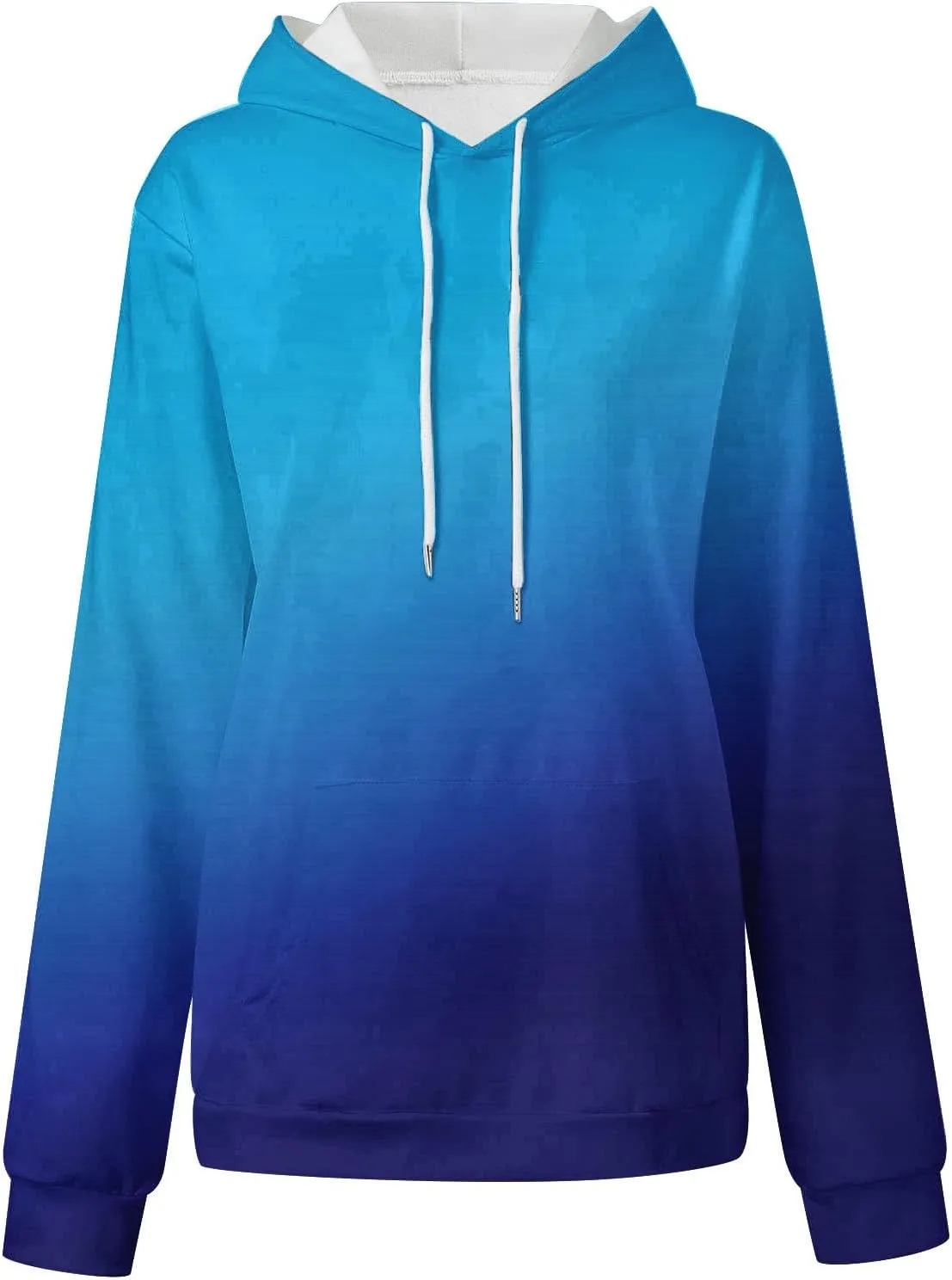 Fashion Tie Dye Hoodies For Women Pocket Long Sleeve Drawstring Oversized Pullover Fall Winter Gradient Sweatshirts