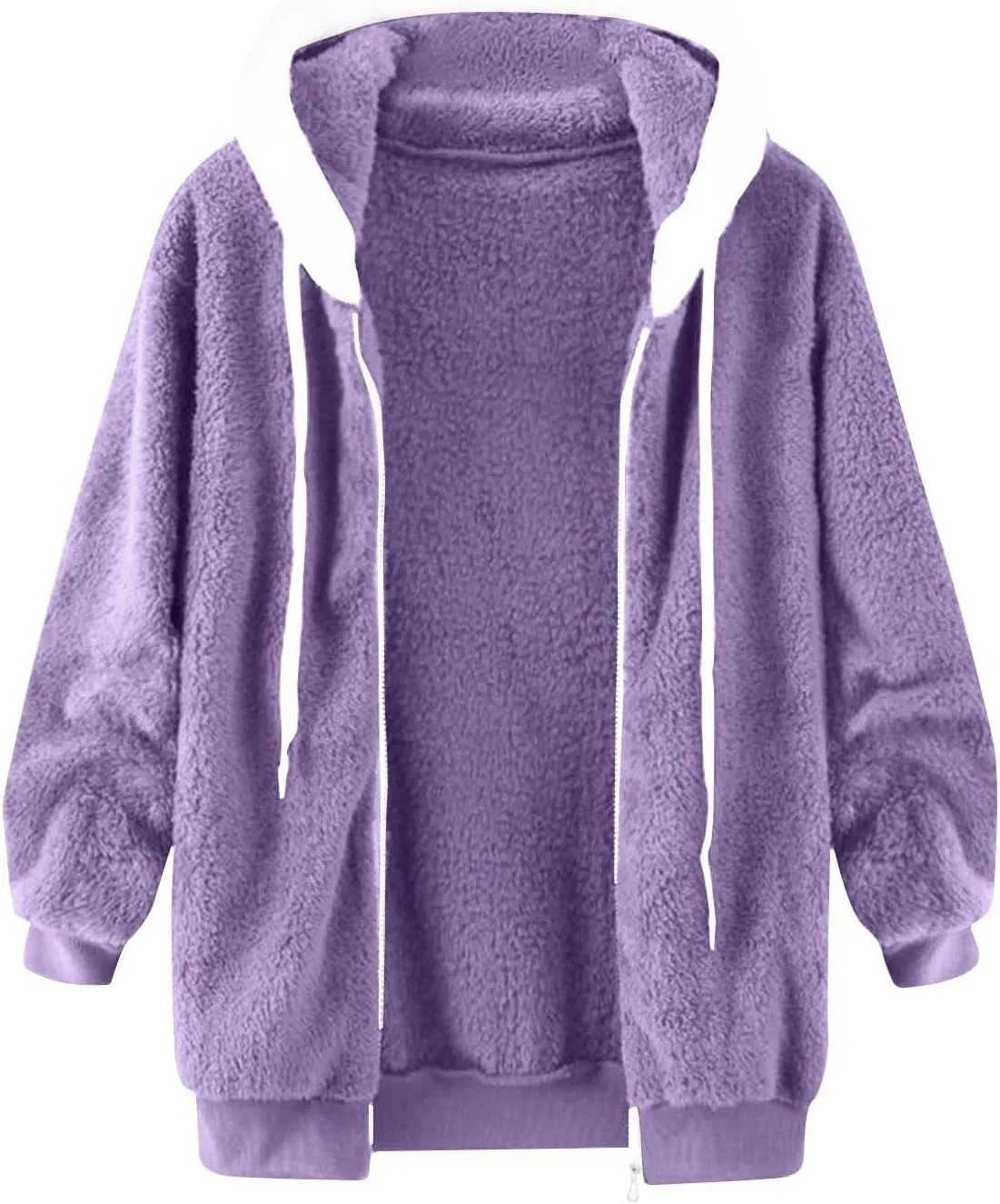 Fleece Jacket Women Sherpa-Lined Zip Up Long Sleeve Zip Up Hoodie Women Winter Jackets For Women Fall Jackets For Women 2024