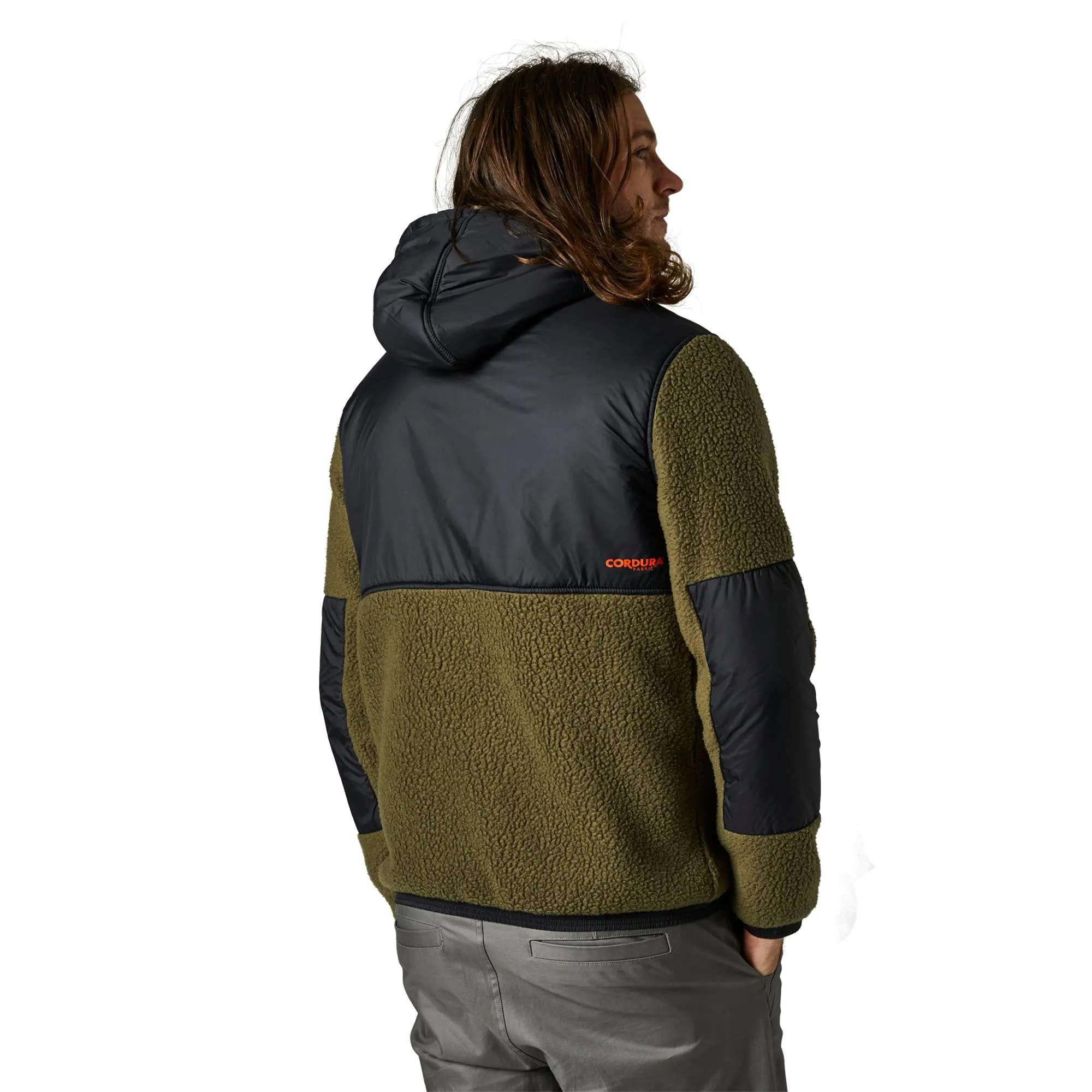 Fox Racing  Mens Fatigue Green Dayton Zip Fleece Hoodie Warm Thermal Pro Jacket