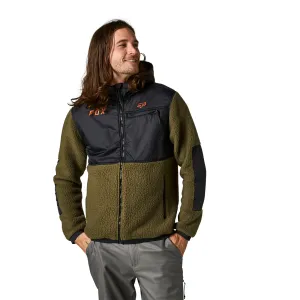 Fox Racing  Mens Fatigue Green Dayton Zip Fleece Hoodie Warm Thermal Pro Jacket