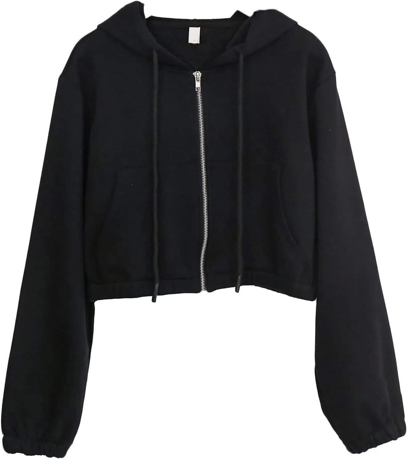 Full Zip Up Hoodies For Women Long Sleeve Cropped Hooded Sweatshirts Fall Casual Drawstring Jackets Y2k Clothes