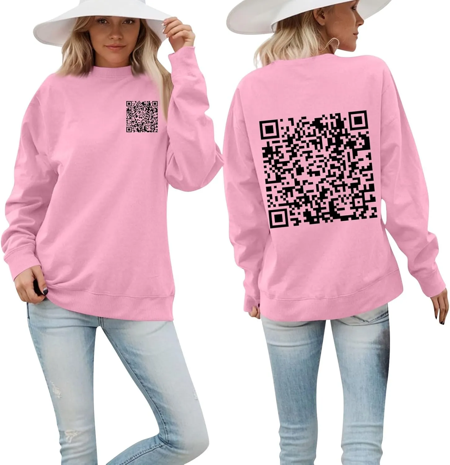 Funny Fu Qr Code Hoodie For Men Humor Fuck You Qr Code Sweatshirt Womens Casual Unisex Hoodies Hidden Message Shirts