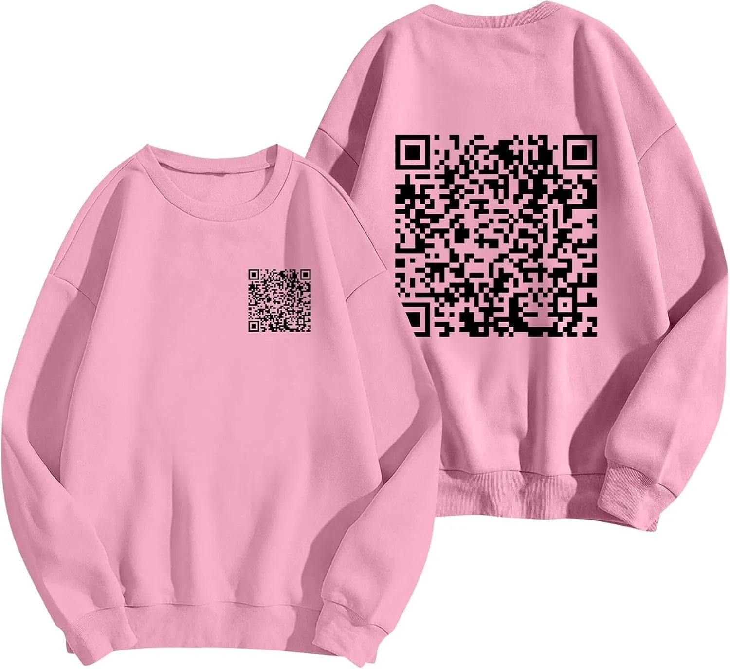Funny Fu Qr Code Hoodie For Men Humor Fuck You Qr Code Sweatshirt Womens Casual Unisex Hoodies Hidden Message Shirts