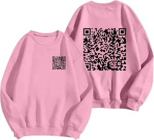Funny Fu Qr Code Hoodie For Men Humor Fuck You Qr Code Sweatshirt Womens Casual Unisex Hoodies Hidden Message Shirts