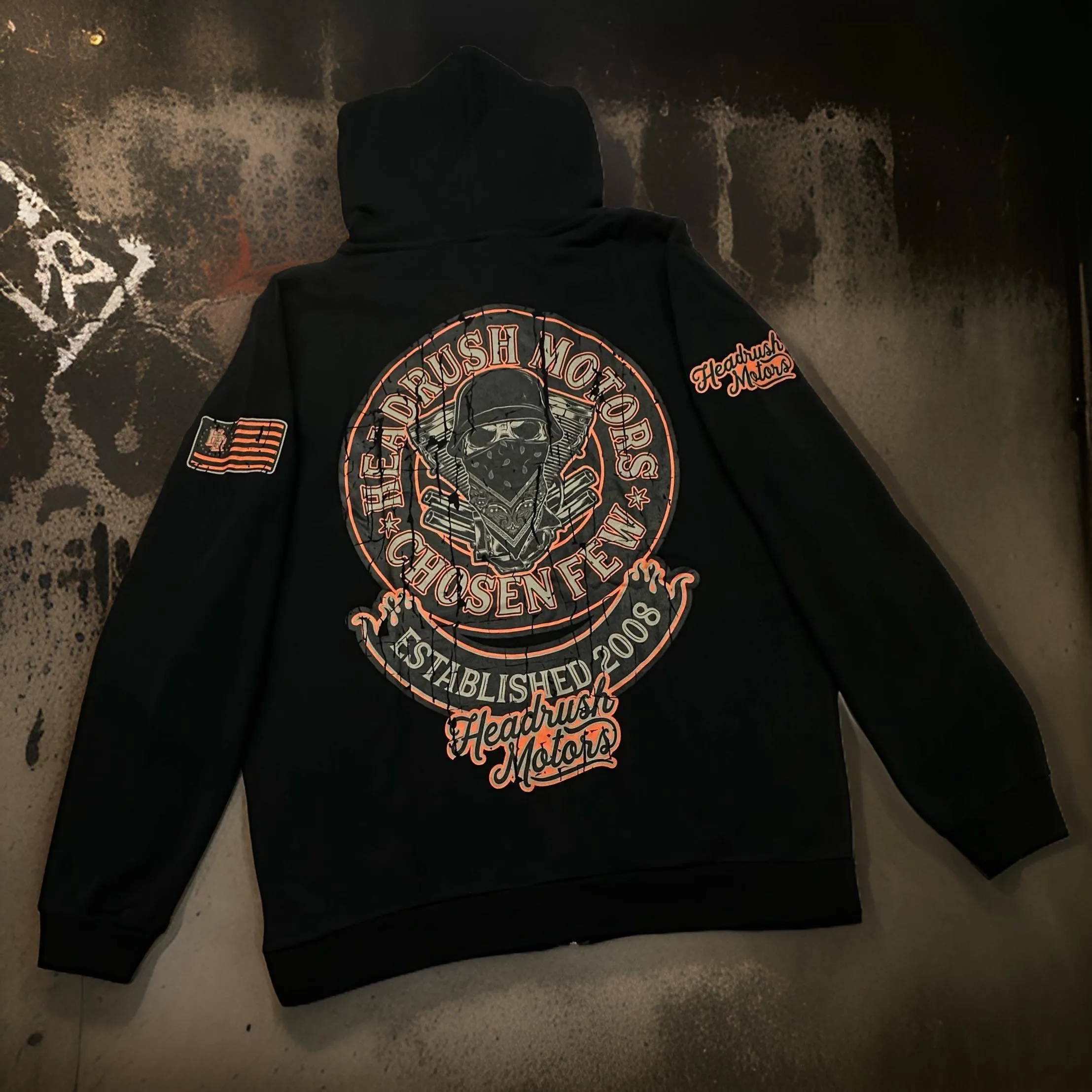 ^HEADRUSH^ (Black) ~Headrush Motors Chosen Few~ Zip Up Hoodies