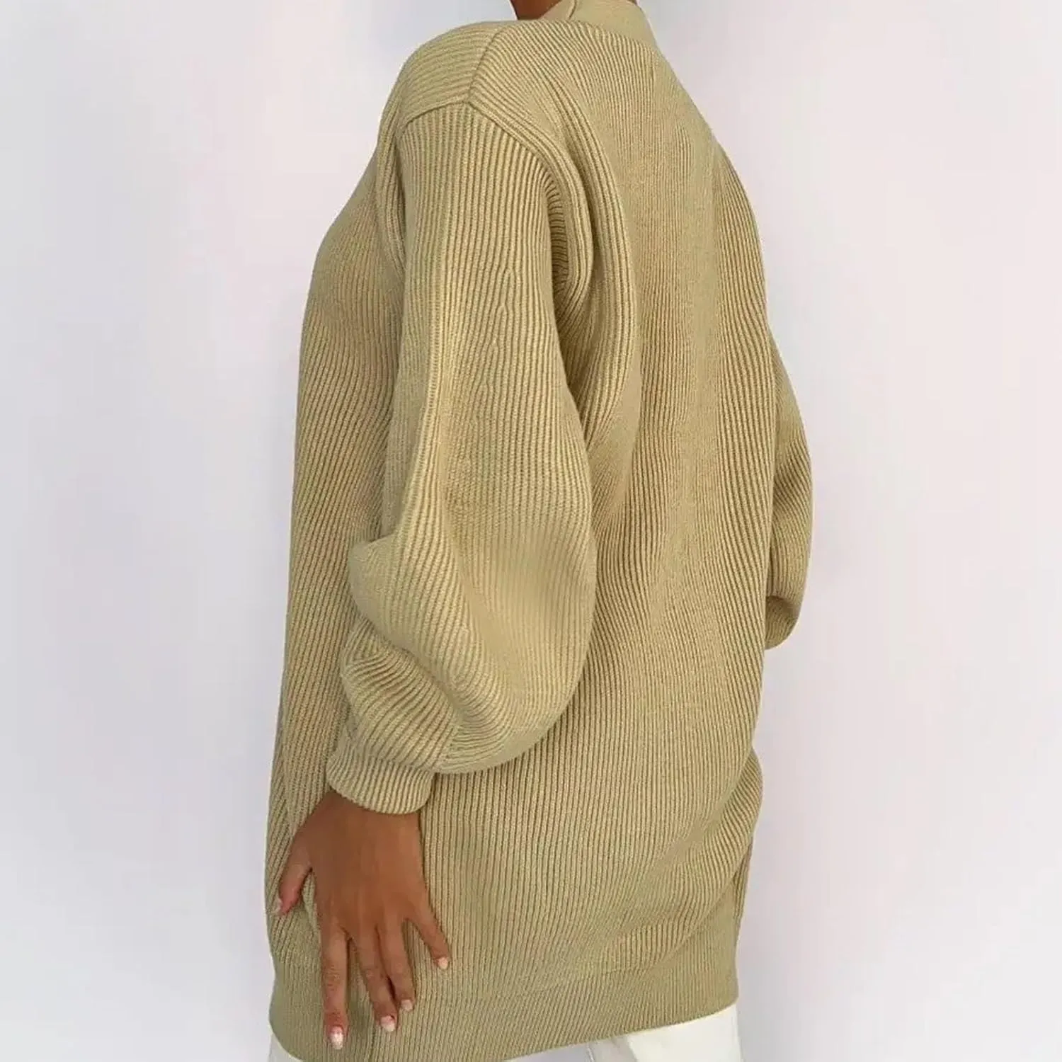 HGps8w Long Cardigans for Women Button Down V Neck Casual Long Sleeve Cozy Chunky Knit Outerwear Jackets