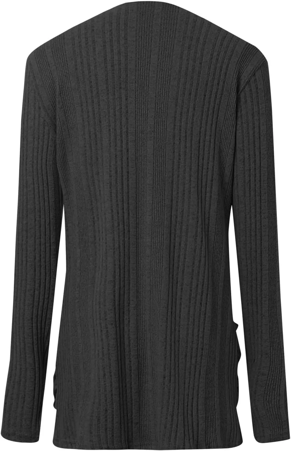 iLH Womens 2024 Autumn Long Sleeve Cardigan Casual Mid Long V Neck Knitted Sweater Cardigans with Pocket Fashion Coat