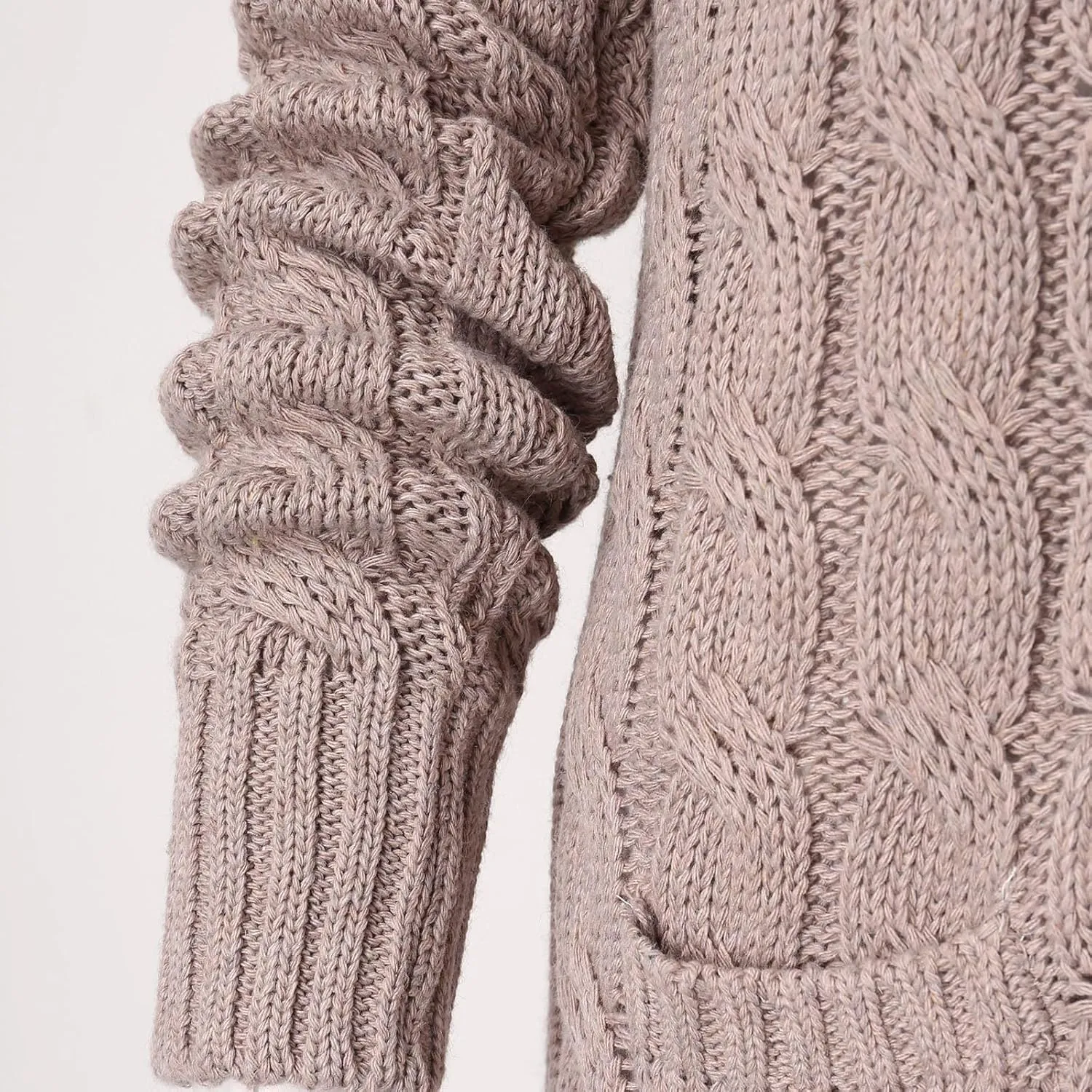 iLH Women's Long Sleeve Knitted Cardigan Fall Winter Chunky Open Front Sweater Button Knitted Long Jacket With Pockets