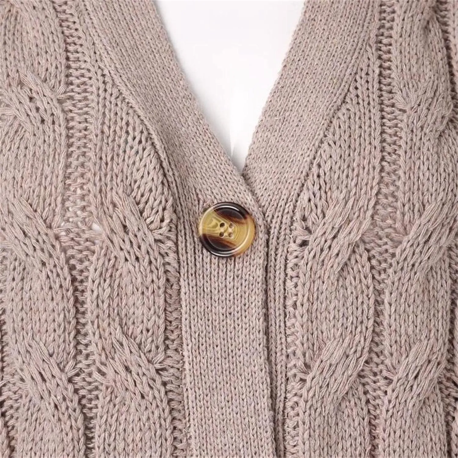 iLH Women's Long Sleeve Knitted Cardigan Fall Winter Chunky Open Front Sweater Button Knitted Long Jacket With Pockets