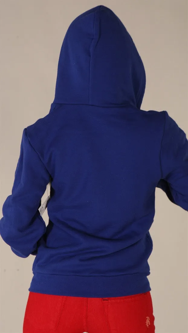 Kinkate Unisex Zip Up Hoodie Blue