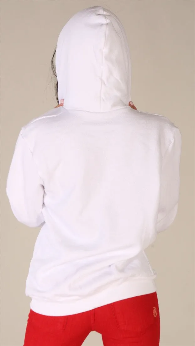 Kinkate Unisex Zip Up Hoodie White