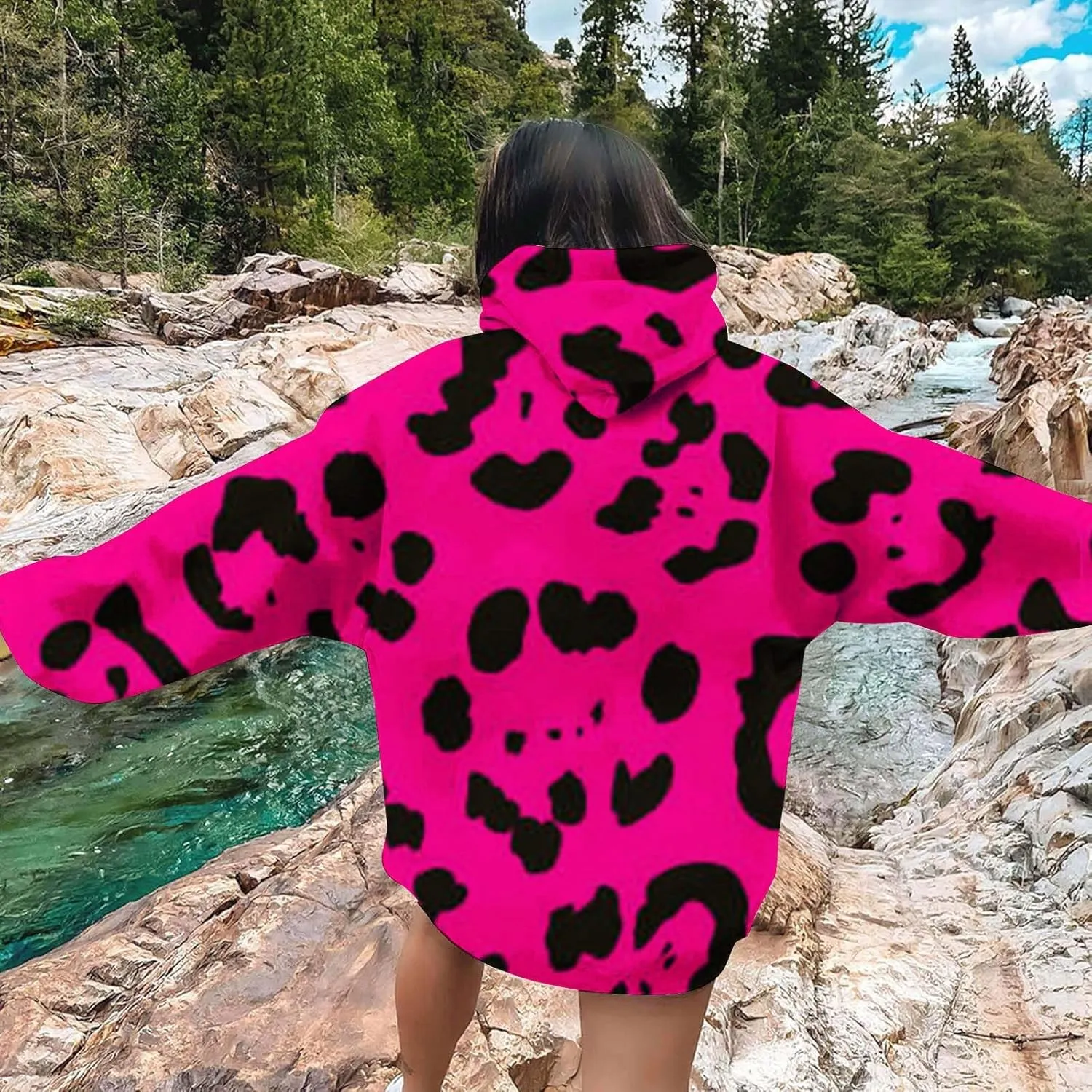 Leopard Sweatshirt for Women Fall Fashion 2024 Oversized Leopard Print Top Oversized Long Sleeve Crew