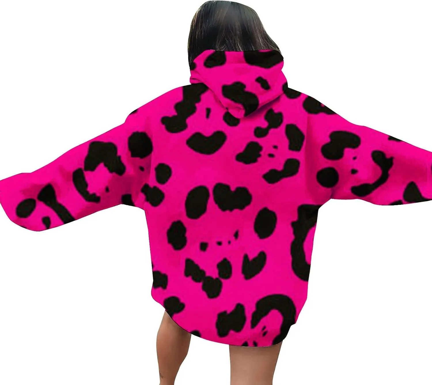 Leopard Sweatshirt for Women Fall Fashion 2024 Oversized Leopard Print Top Oversized Long Sleeve Crew
