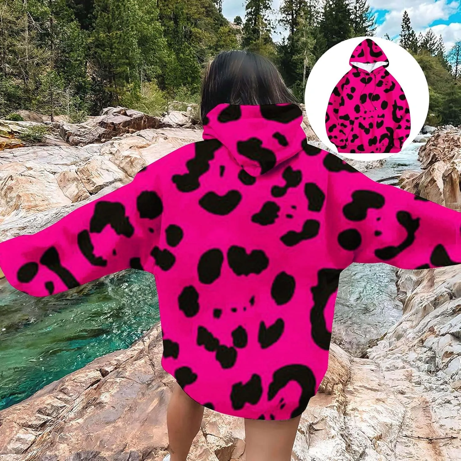 Leopard Sweatshirt for Women Fall Fashion 2024 Oversized Leopard Print Top Oversized Long Sleeve Crew