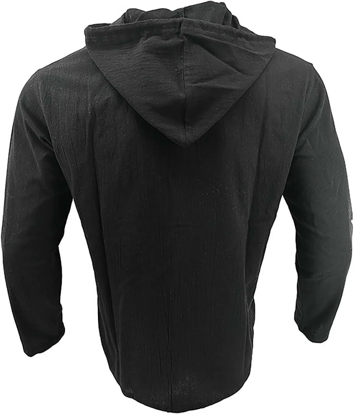 Linen Hoodie Men Casual Summer Hawaiian Untucked Shirts Lightweight Loose Fit Hooded V Neck Button Up Linen Shirts