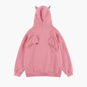 Little Devil Girl Hoodie With Wings