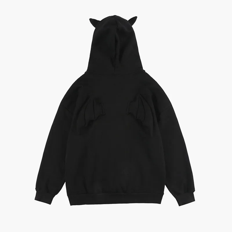 Little Devil Girl Hoodie With Wings