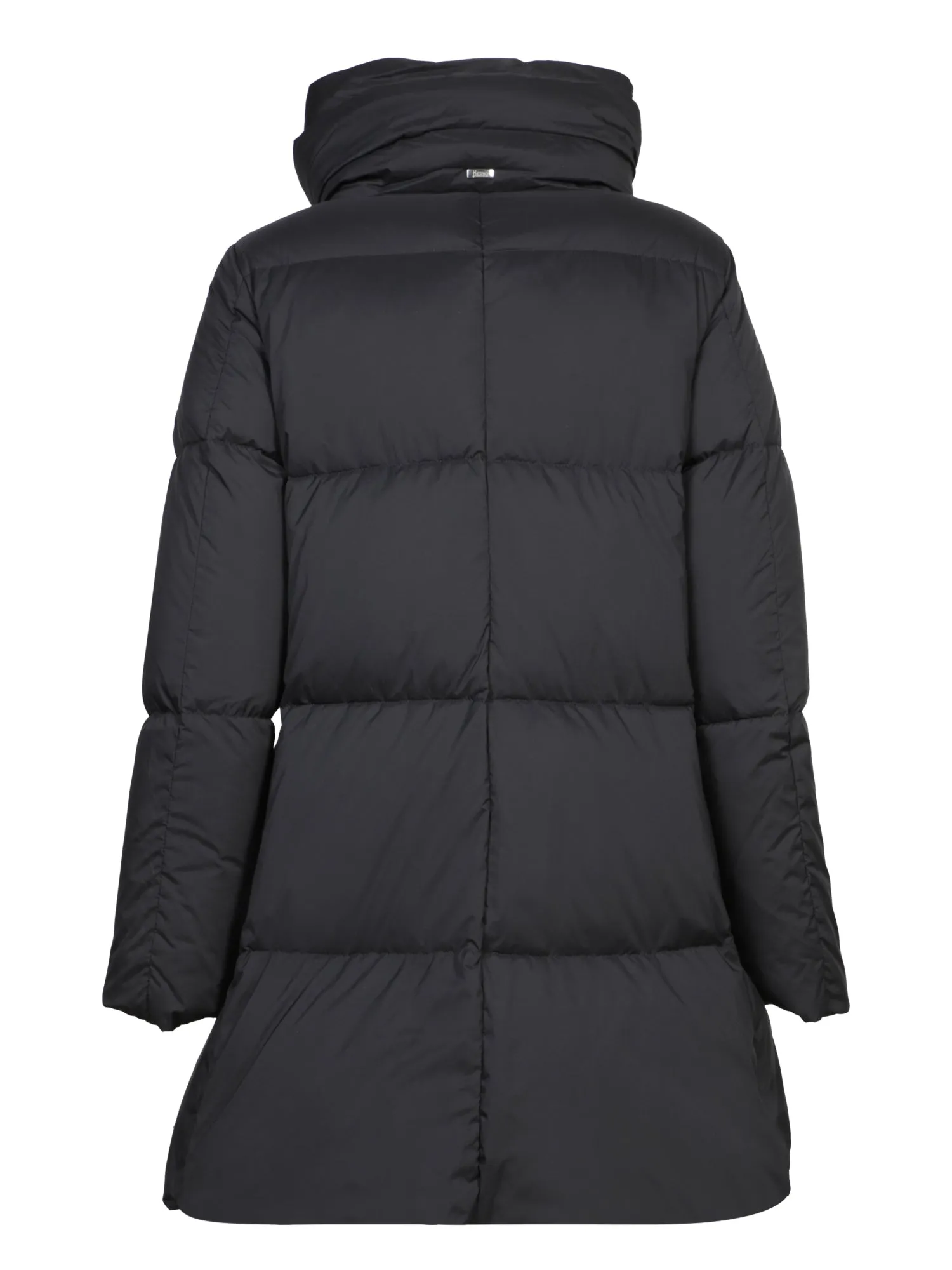 Long A-Line Black Down Jacket