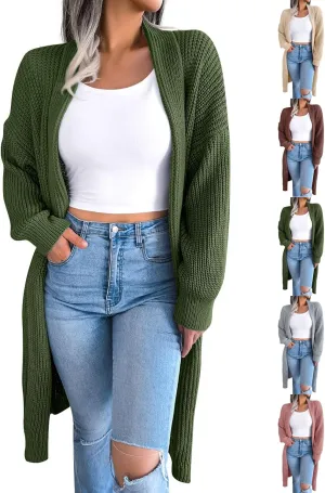 Long Cardigans for Women Cable Cable Knit Long Sleeve Open Front Cardigan Comfy Soft Slouchy Sweaters