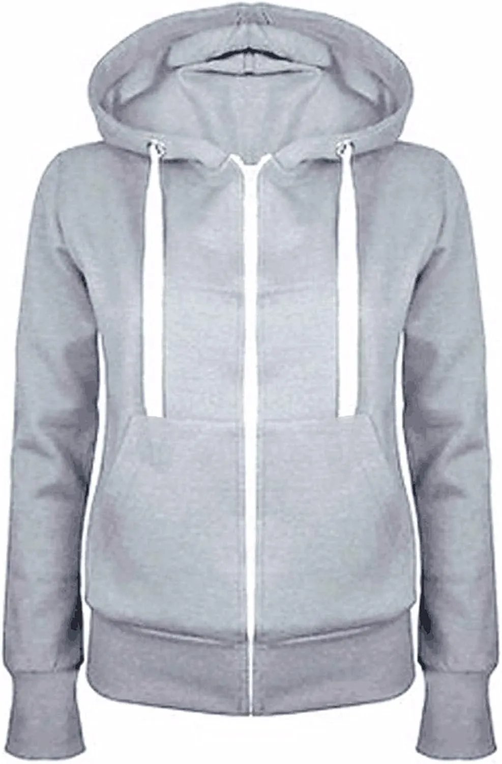 maisdgop Hoodies for Women Casual Solid Color Drawstring Pullover Fashion Zipper Fleece Sweater Coat Comfy Loose Slim Hoodie