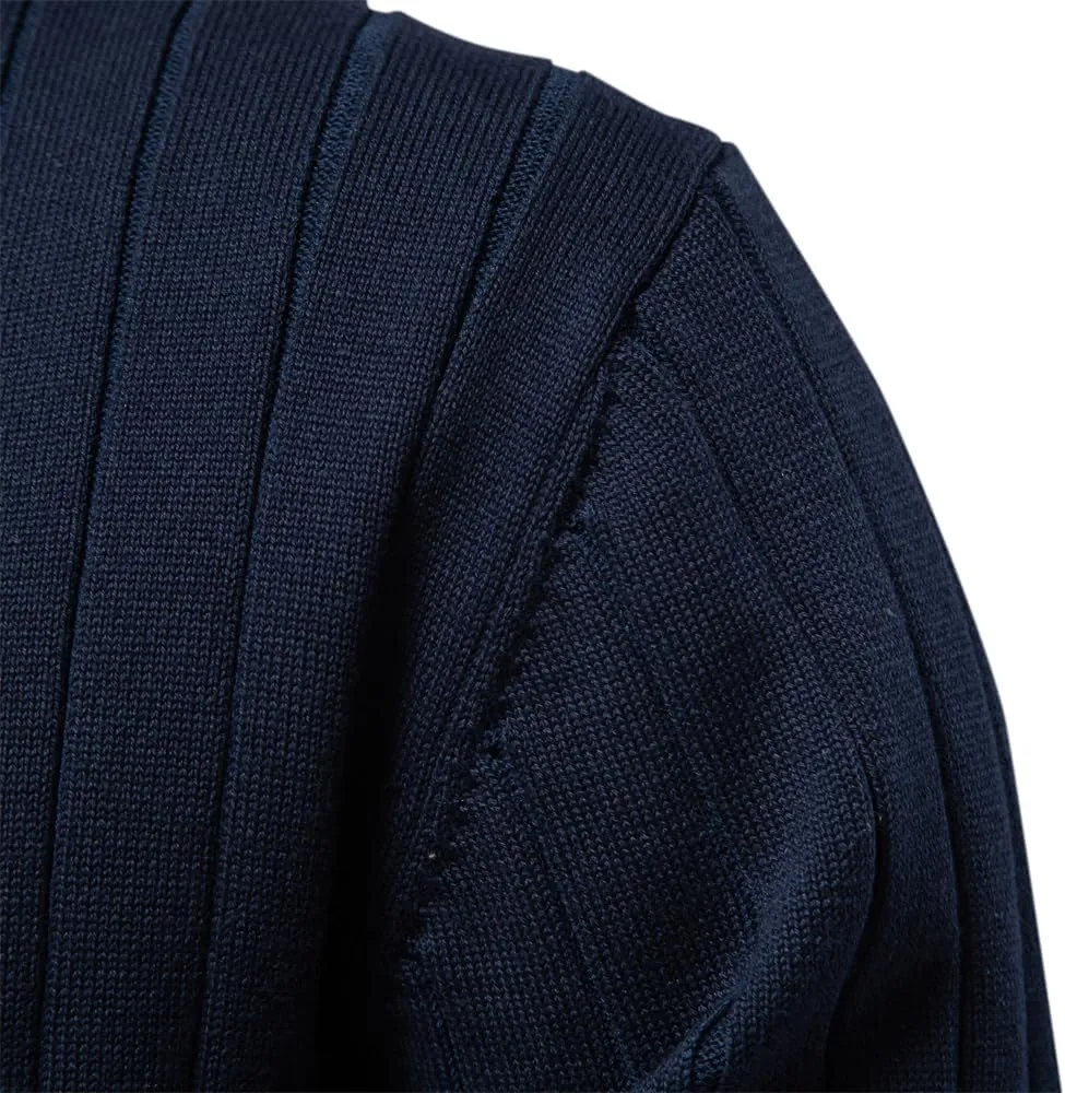 Mens Cotton Cardigan Sweaters Long Sleeve V-Neck Cardigans Button-up Knitted Sweater