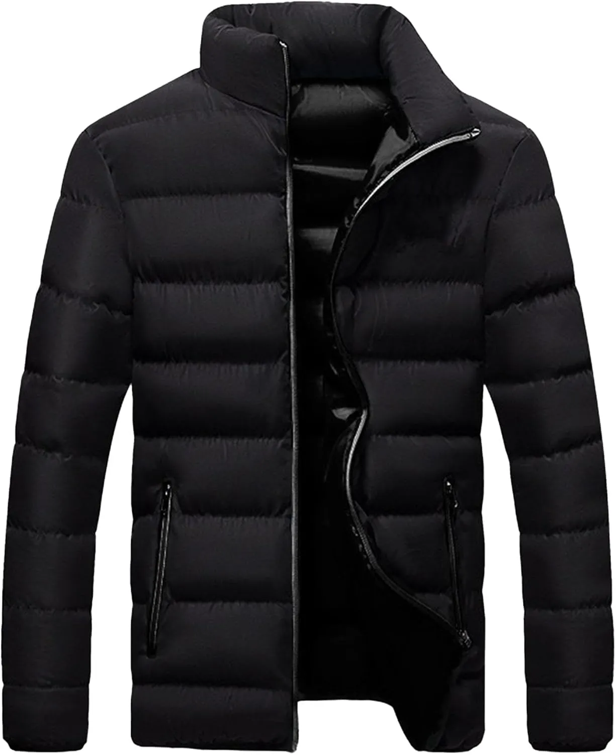 Men's Down Insulated Packable Puffer Jacket Lightweight Packable Puffer Jackets Down Alternative Puffy Coat