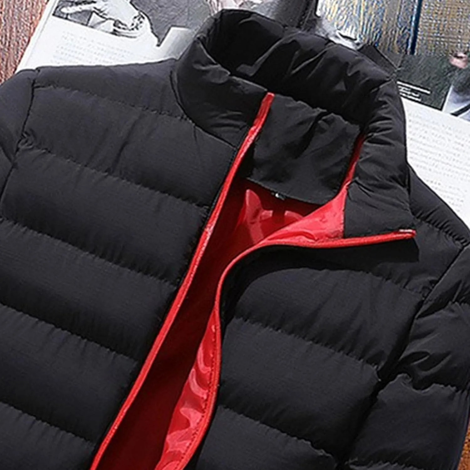 Men's Down Insulated Packable Puffer Jacket Lightweight Packable Puffer Jackets Down Alternative Puffy Coat