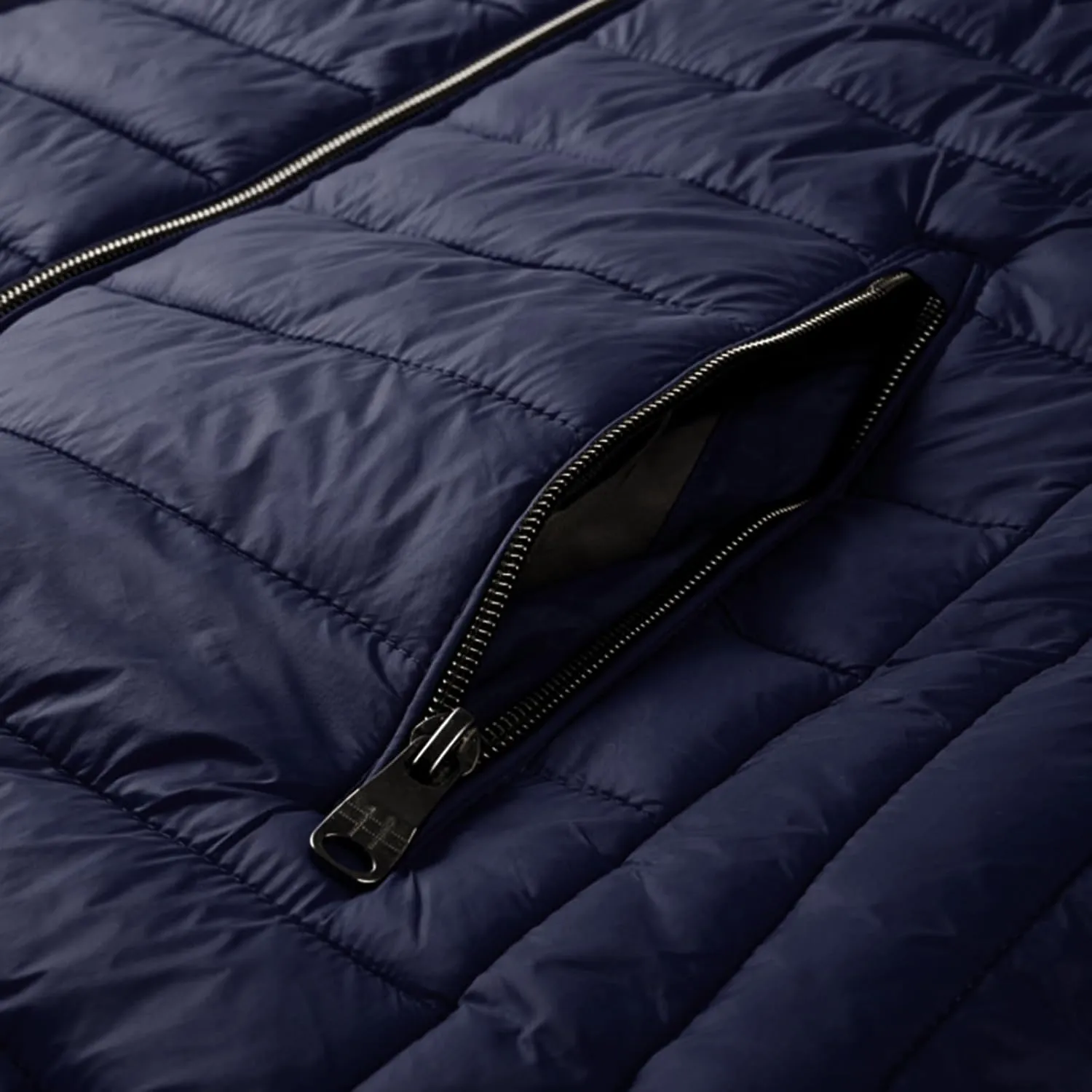 Men's Down Jackets & Coats No Hood Waterproof Full Zip Up Winter Warm Down Jacket Quilted Insulated Puffy Jackets