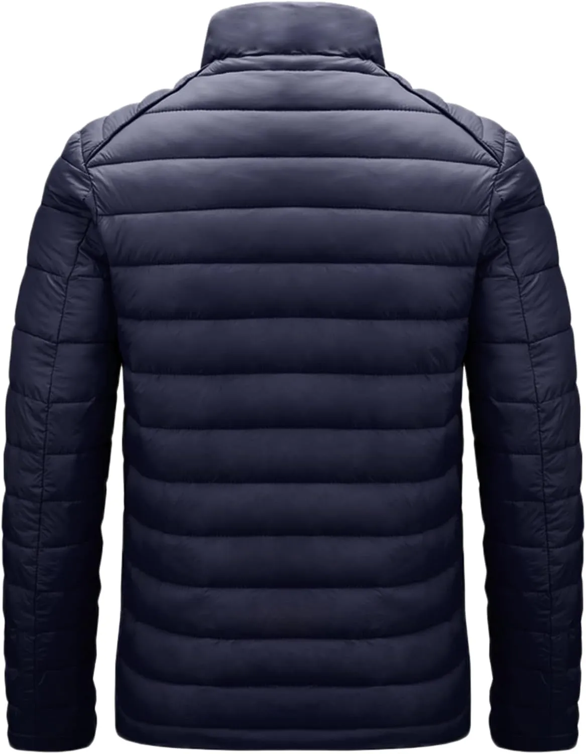 Men's Down Jackets & Coats No Hood Waterproof Full Zip Up Winter Warm Down Jacket Quilted Insulated Puffy Jackets