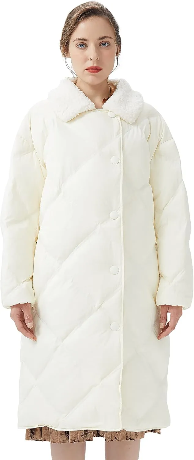 Orolay Women's Lightweight Down Coat Oversize Long Sleeve Puffer Jackets